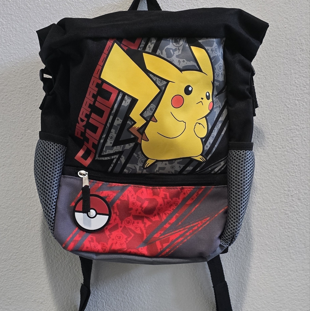 Black and Gray Pikachu Backpack like new